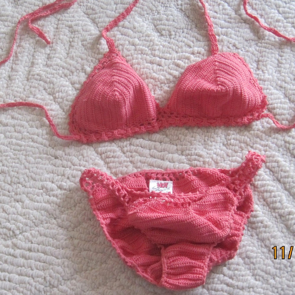Vintage Hot Shape Crochet Cotton Bikini